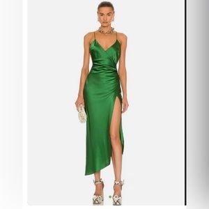 Cocktail dress - green silk